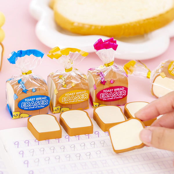 Bread Shaped Eraser Set