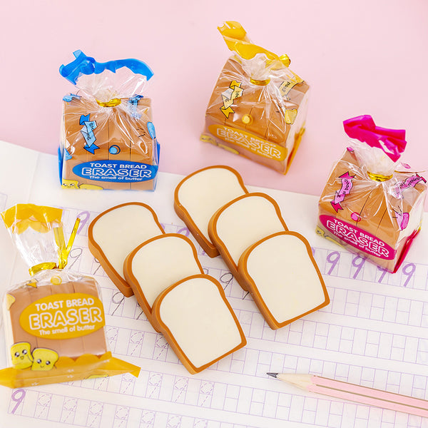 Bread Shaped Eraser Set