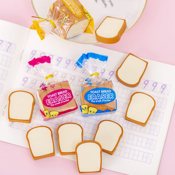 Bread Shaped Eraser Set