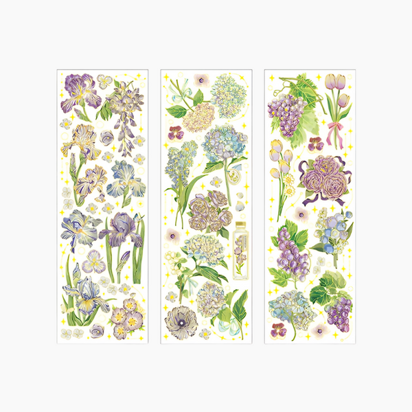 Floral Bronzing Journaling Stickers