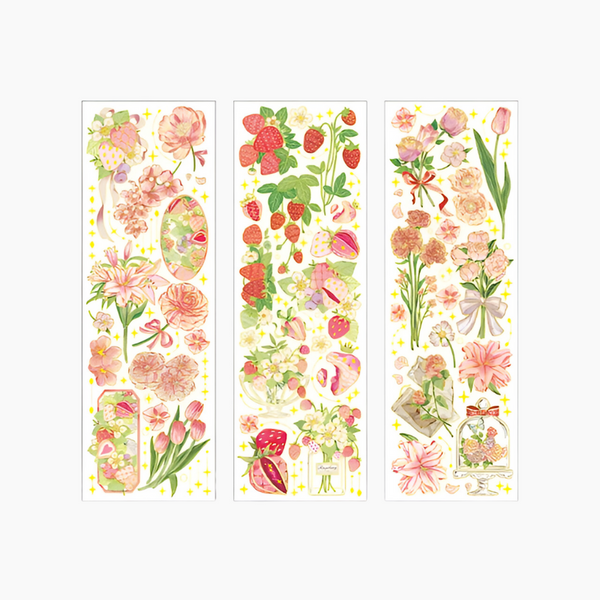 Floral Bronzing Journaling Stickers