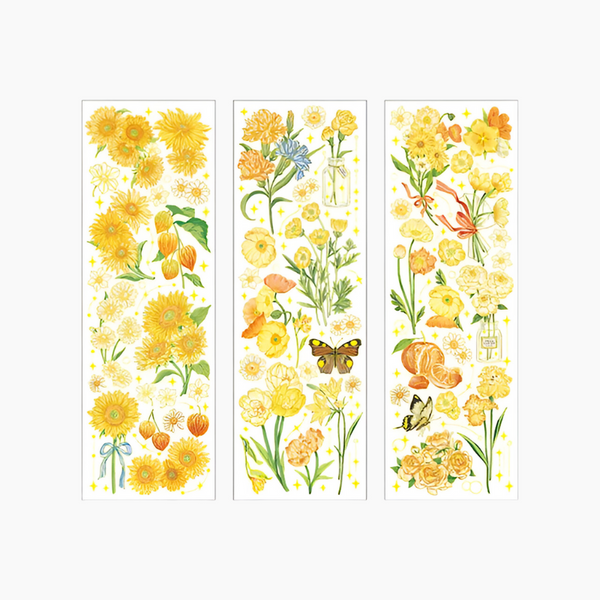 Floral Bronzing Journaling Stickers