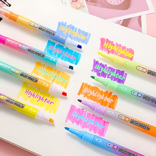 CY Double-Sided Color Highlighters - Set of 8