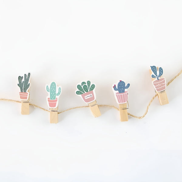 Cactus Wooden Pegs - Set of 10