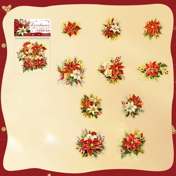 Christmas Flower Stickers