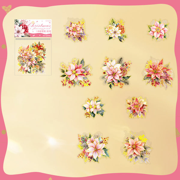 Christmas Flower Stickers