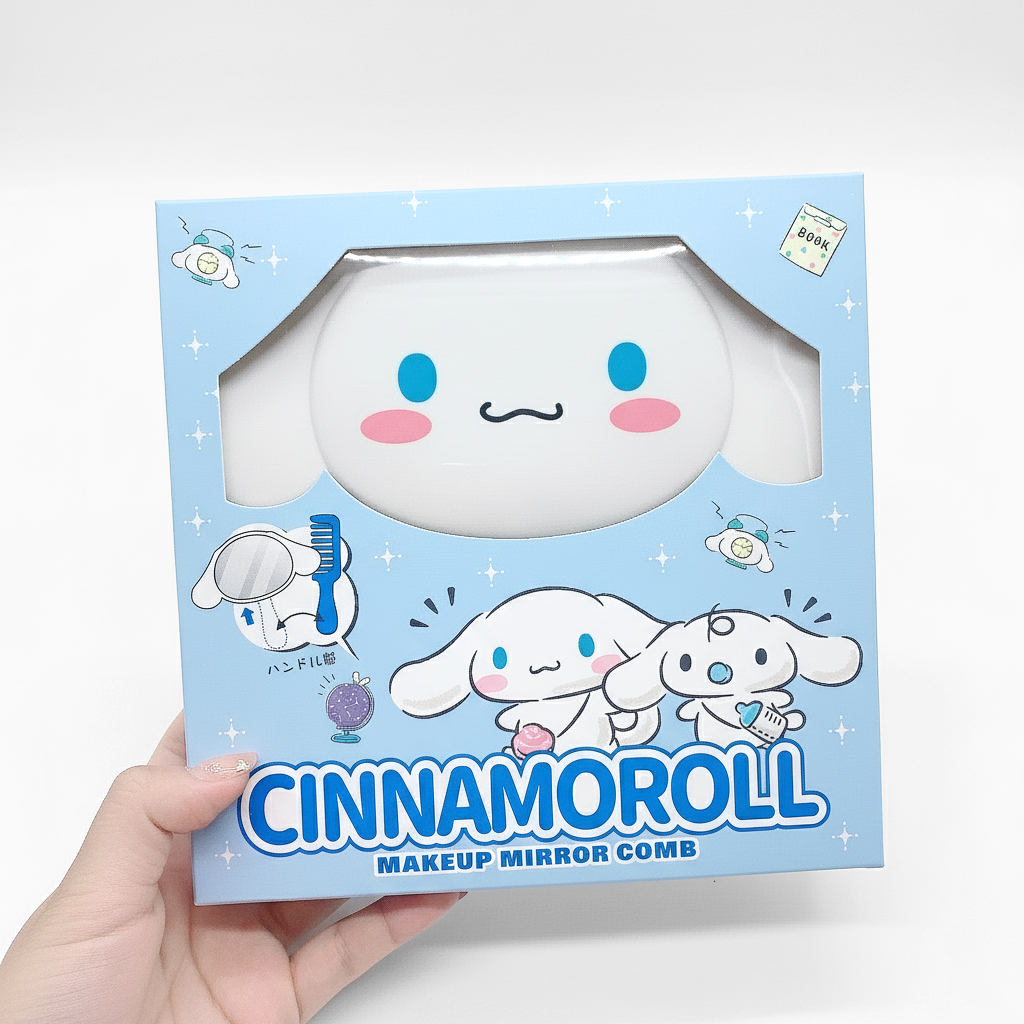 Sanrio Mirror + Comb Vanity Set - Cinnamoroll | Kawaii Pen Shop