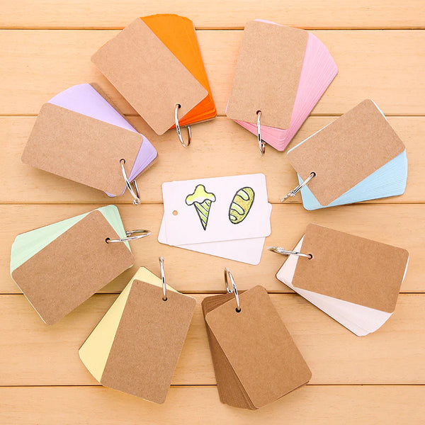 Colorful Key Ring Word Cards (7 Colors)