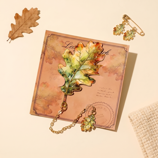 Pressed Leaf Charm Bookmark