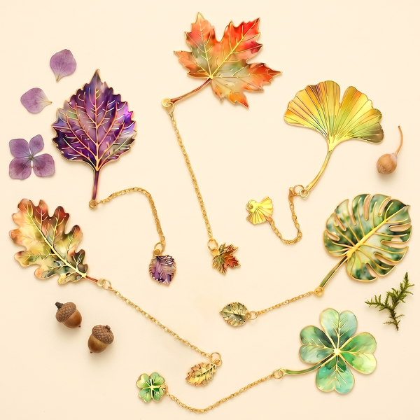 Pressed Leaf Charm Bookmark
