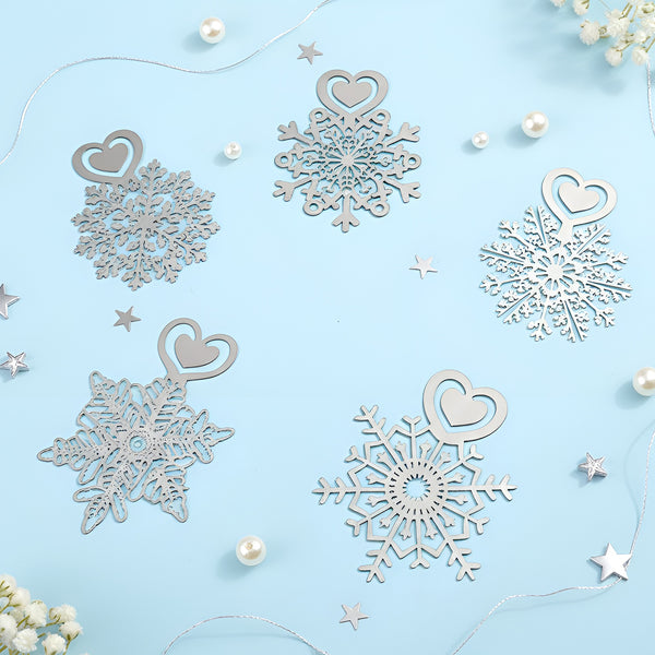 Crystal Snowflake Metallic Bookmark