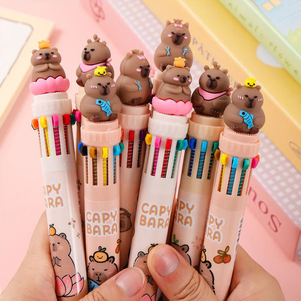 Cute Capybara 10-in-1 Multi Color Pen