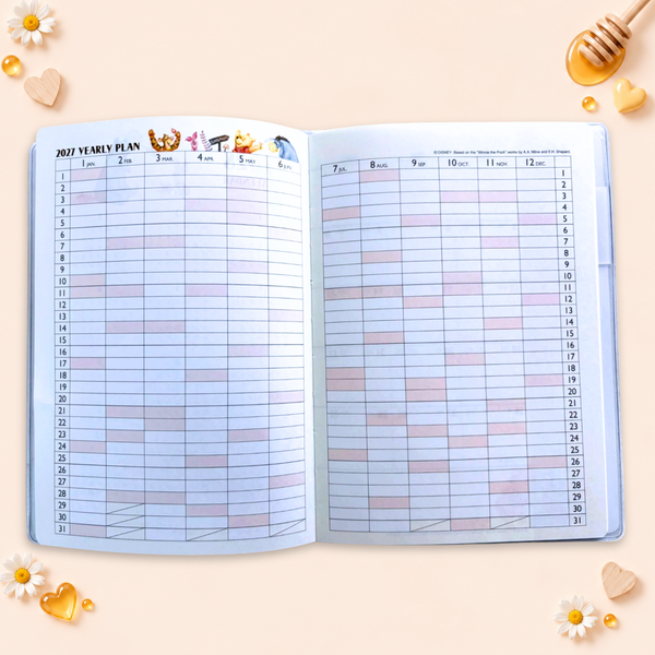 Winnie The Pooh 2027 Schedule Book - Hearts