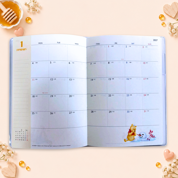 Winnie The Pooh 2027 Schedule Book - Hearts