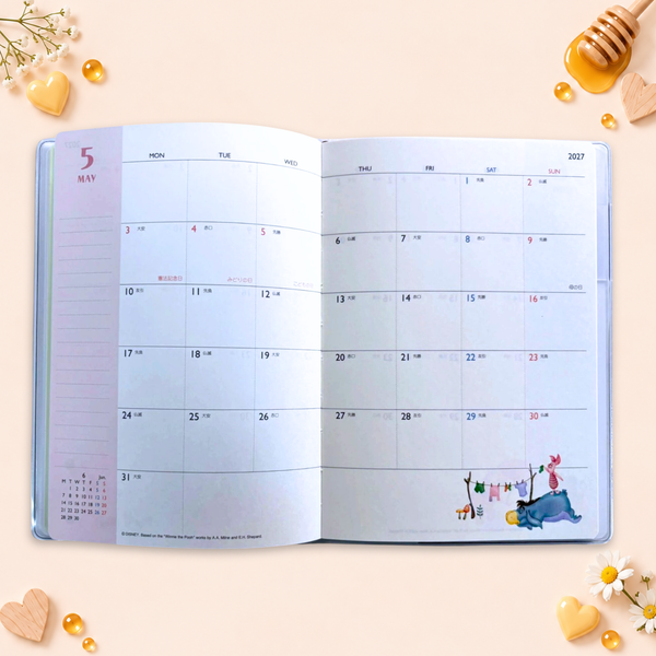 Winnie The Pooh 2027 Schedule Book - Hearts