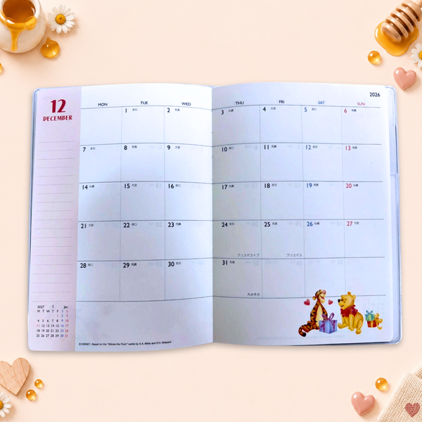 Winnie The Pooh 2027 Schedule Book - Hearts