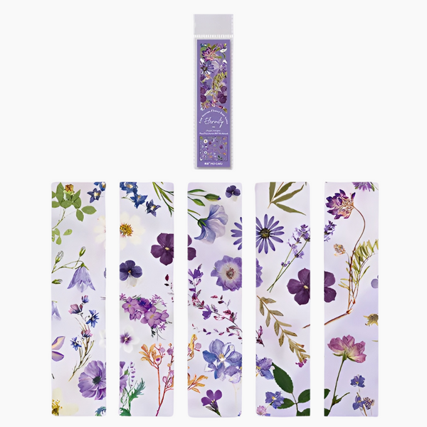 Pressed Flower Transparent Bookmarks - Set of 5