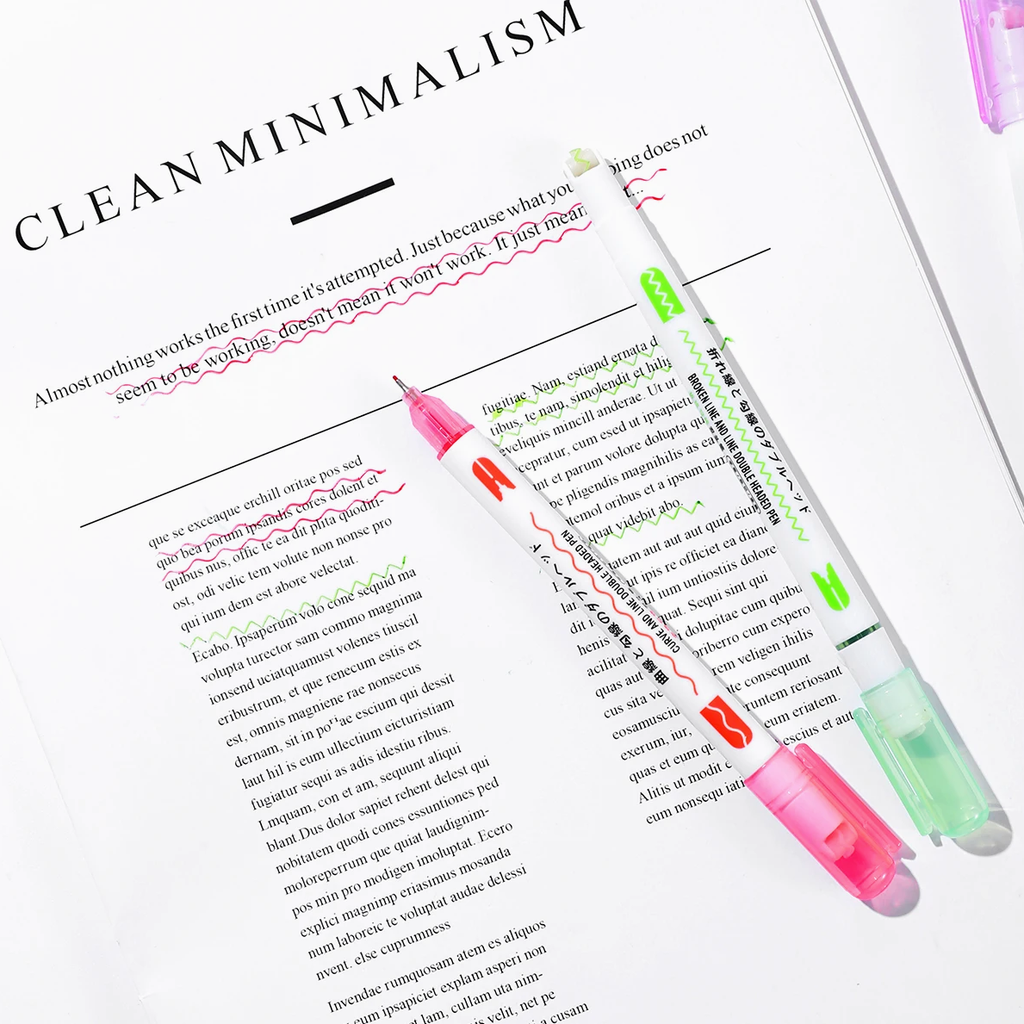 Multiple Marker Writing Dual Line 2-Way Markers | Kawaii Pen Shop