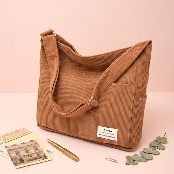 Everyday Corduroy Shoulder Tote