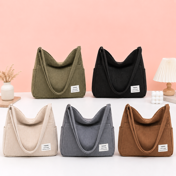 Everyday Corduroy Shoulder Tote