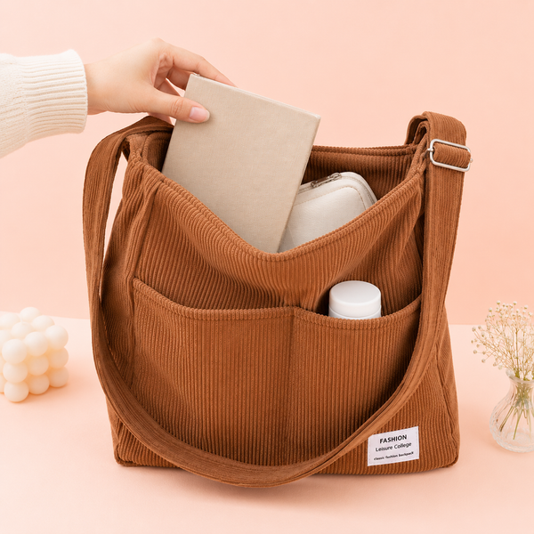 Everyday Corduroy Shoulder Tote
