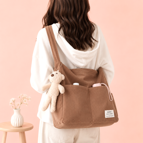 Everyday Corduroy Shoulder Tote