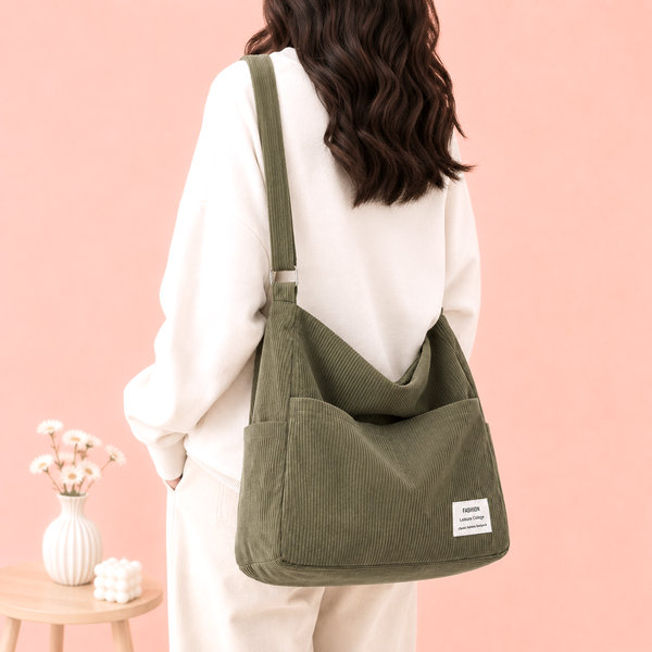 Everyday Corduroy Shoulder Tote