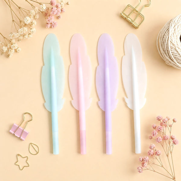 Pastel Feather Gel Pen – Soft Grip Writing Pen