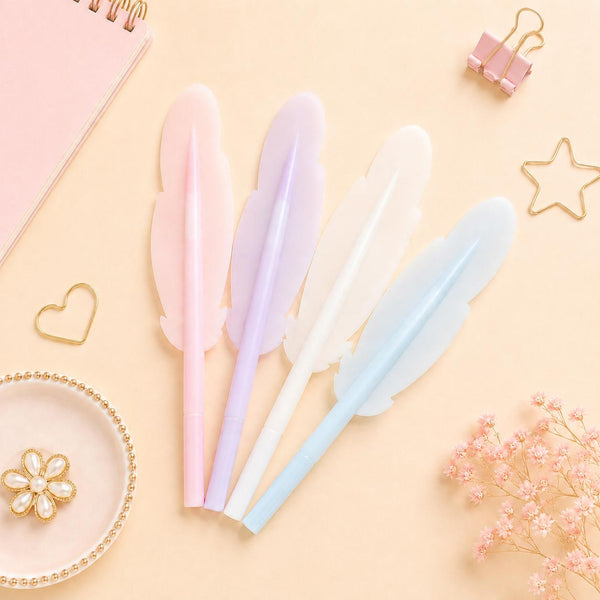 Pastel Feather Gel Pen – Soft Grip Writing Pen