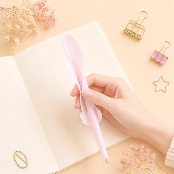 Pastel Feather Gel Pen – Soft Grip Writing Pen