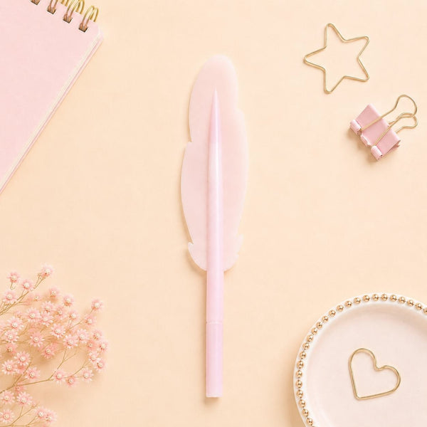 Pastel Feather Gel Pen – Soft Grip Writing Pen
