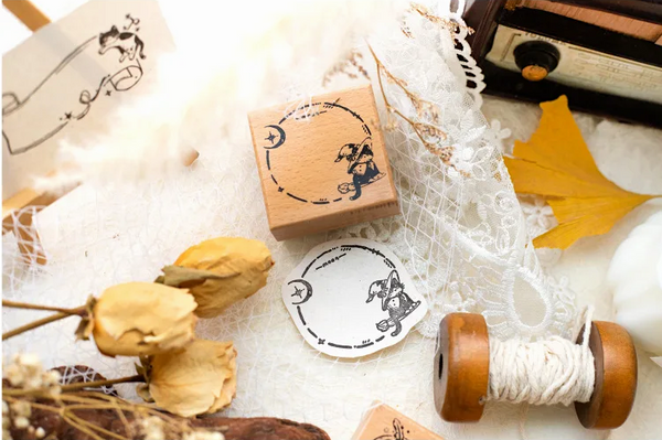 Feline Journal Wooden Stamp