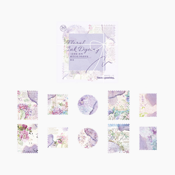 Floral Ink Scrapbooking Stickers