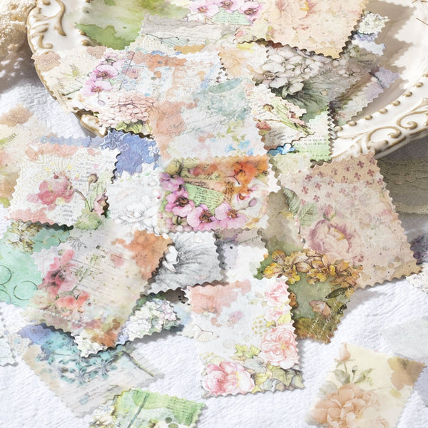 Floral Ink Scrapbooking Stickers