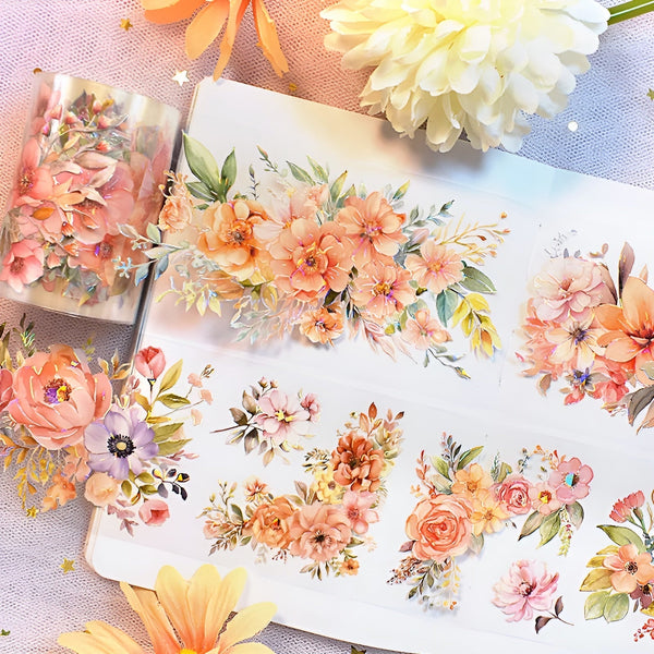Flowers Bouquet Clear Masking Tape - Extra Wide