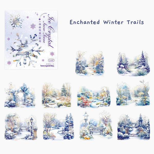 Frosted Fantasy Landscapes Holo Stickers