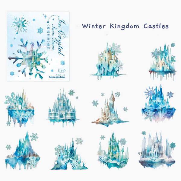 Frosted Fantasy Landscapes Holo Stickers