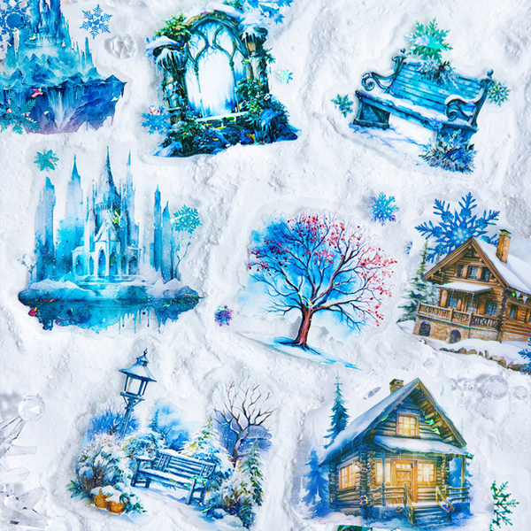 Frosted Fantasy Landscapes Holo Stickers