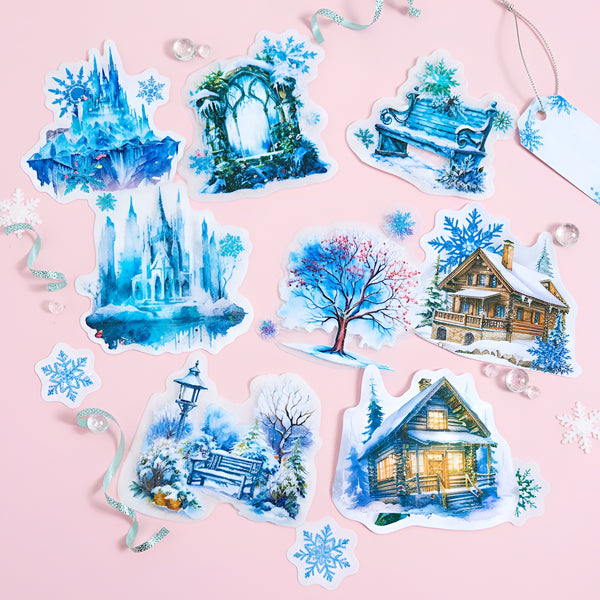 Frosted Fantasy Landscapes Holo Stickers