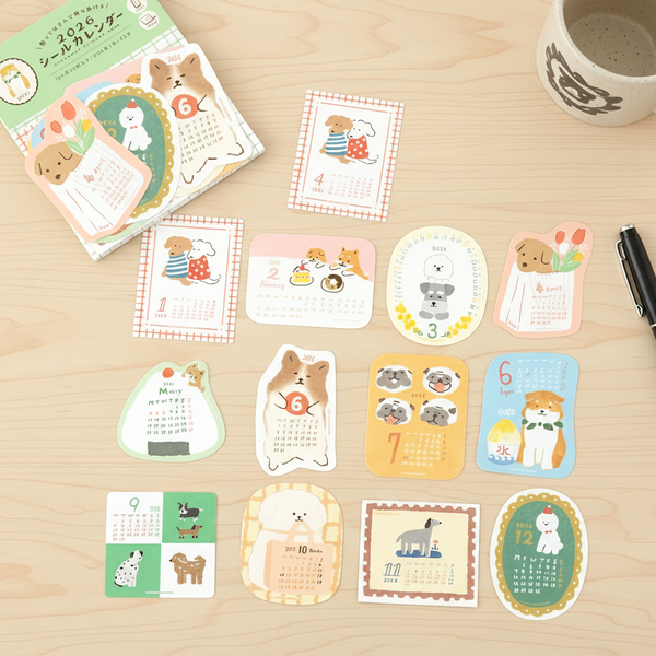 Furukawashiko 2026 Monthly View Stickers - Dog