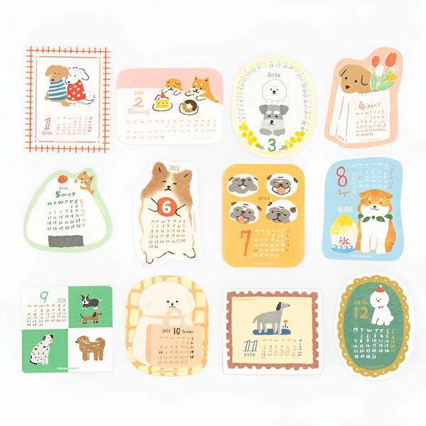Furukawashiko 2026 Monthly View Stickers - Dog
