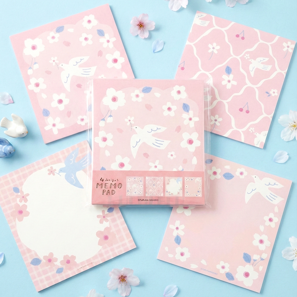 Furukawashiko 4 Designs Memo Pad - Limited Spring Edition - Dove