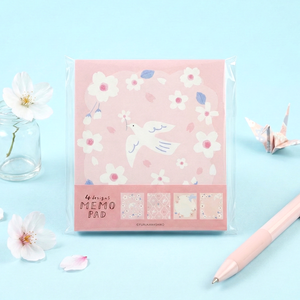 Furukawashiko 4 Designs Memo Pad - Limited Spring Edition - Dove
