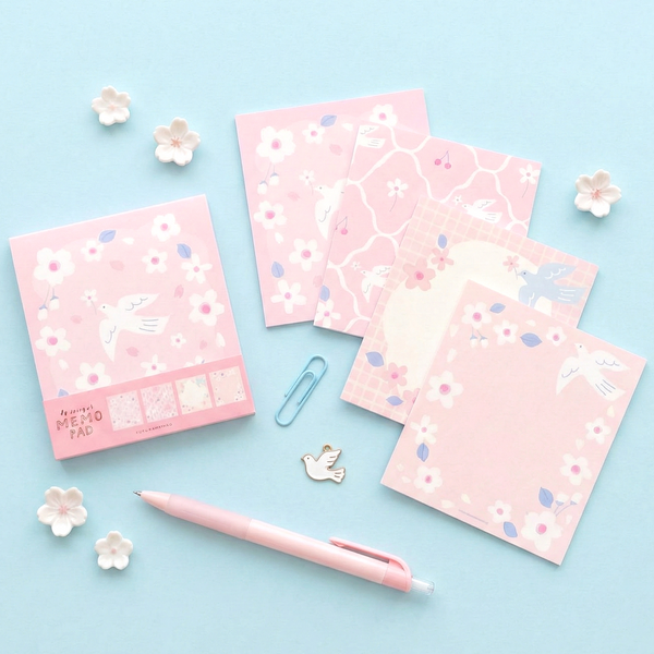 Furukawashiko 4 Designs Memo Pad - Limited Spring Edition - Dove