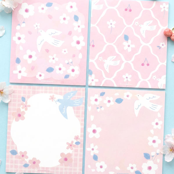 Furukawashiko 4 Designs Memo Pad - Limited Spring Edition - Dove