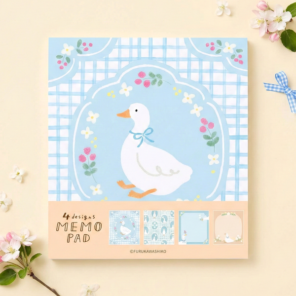 Furukawashiko 4 Designs Memo Pad - Limited Spring Edition - Duckling