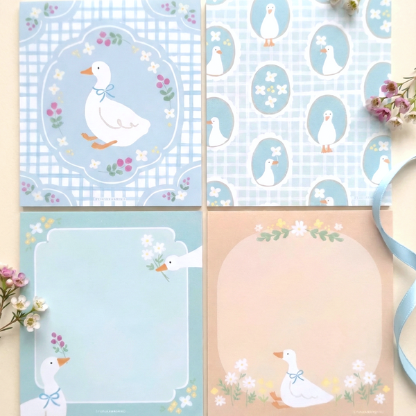 Furukawashiko 4 Designs Memo Pad - Limited Spring Edition - Duckling