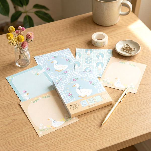 Furukawashiko 4 Designs Memo Pad - Limited Spring Edition - Duckling