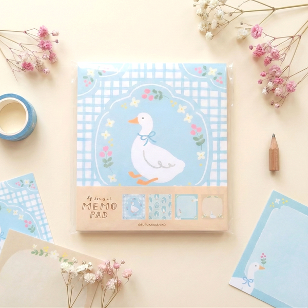 Furukawashiko 4 Designs Memo Pad - Limited Spring Edition - Duckling