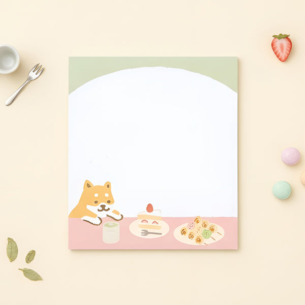 Furukawashiko 4 Designs Memo Pad - Shiba & Japanese Sweets